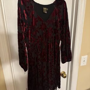 Burgundy Floral Dress